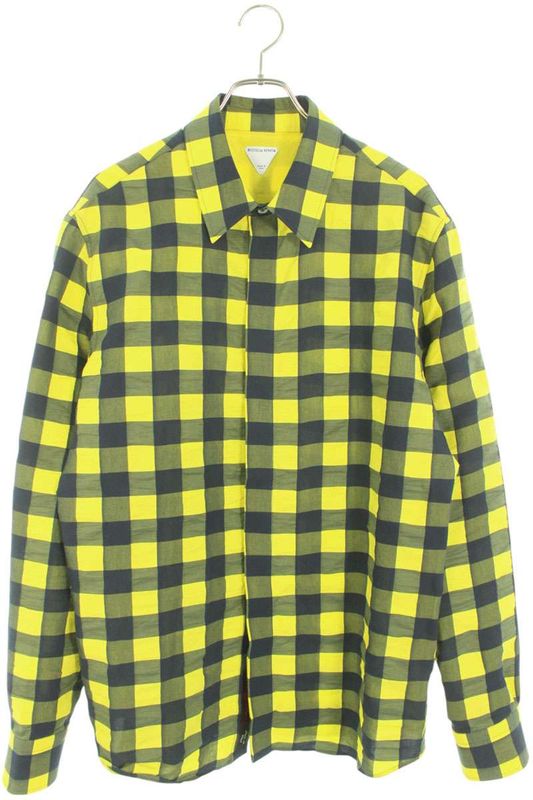 Bottega Veneta 821368 V4yr1 Wave Gingham Check Long Sleeve Shirt Men 50