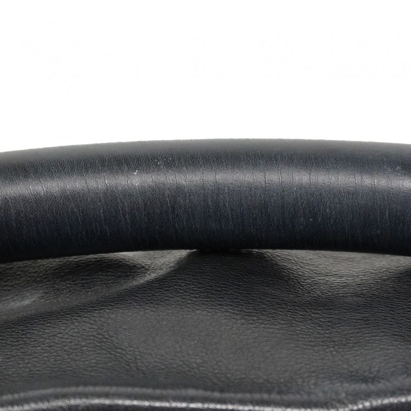 Chanel Shoulder Bag Leather Black Gold Hardware Women