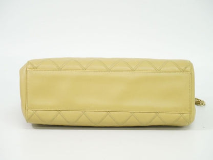 Authentic Chanel Coco Mark Chain Shoulder Bag Tote Leather Beige Coco Mark Bag