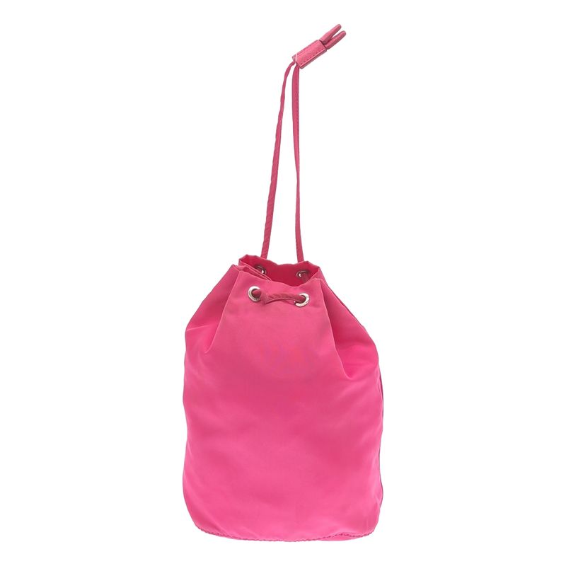 Prada Nylon Draw String Ring Pouch Draw String Bag Pink