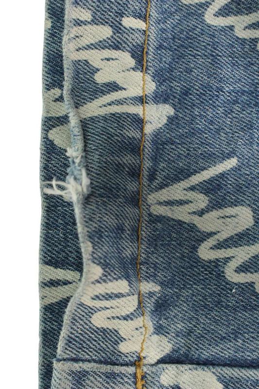 Balenciaga 22SS 681693 Tjw90 All Over Logo Leaver Baggy Denim Pants Men's 31