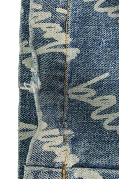 Balenciaga 22SS 681693 Tjw90 All Over Logo Leaver Baggy Denim Pants Men's 31