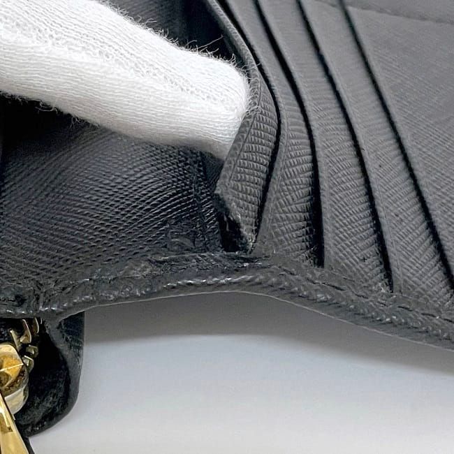 Prada Round Zipper Long Wallet Black NERO 2m1411 Wallet