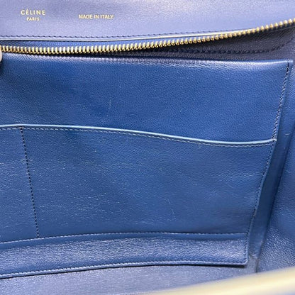 Celine 2 Way Bag Trapeze Blue Navy Excellent Condition Leather Preowned