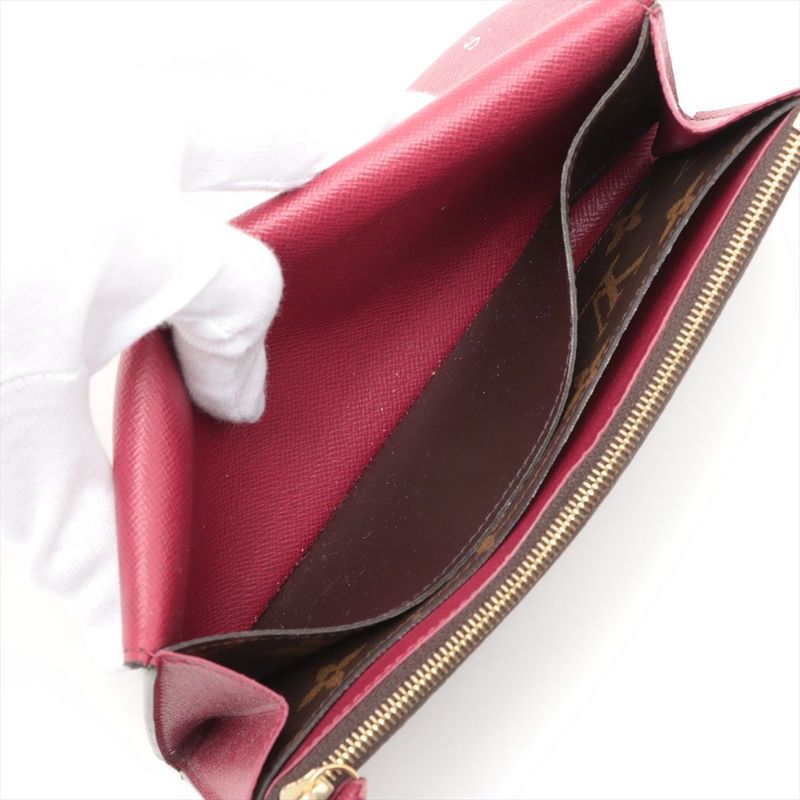 Louis Vuitton Monogram Portefeuille Emilie Zipper Long Wallet M41943 Brown ×