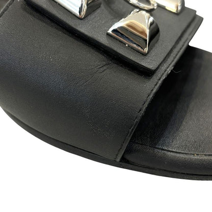 Hermes Desiree Corrie de Chien Ankle Strap Flat Sandals Size 38 About 24.5cm