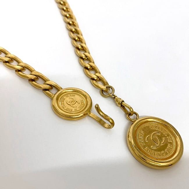 Chanel Chain Belt Gold Excellent Condition Coco Mark GP Preowned