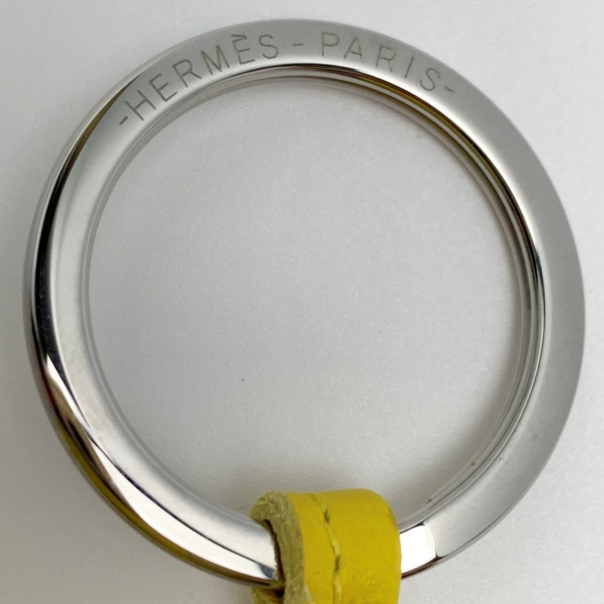 Hermes Carmen Unodos Brown/yellow Key Holder Charm Women's Silver Hardware