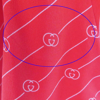 Gucci 661958 100% Silk GG Diagonal Flared Sleeve Tunic Dress With Fringe