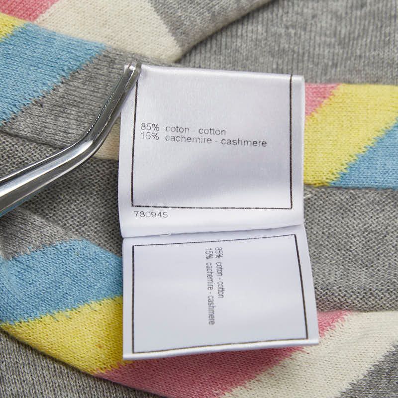 Chanel Dress Long Sleeves Size: 38 P32721k00743 Gray Multicolor Cotton Cashmere