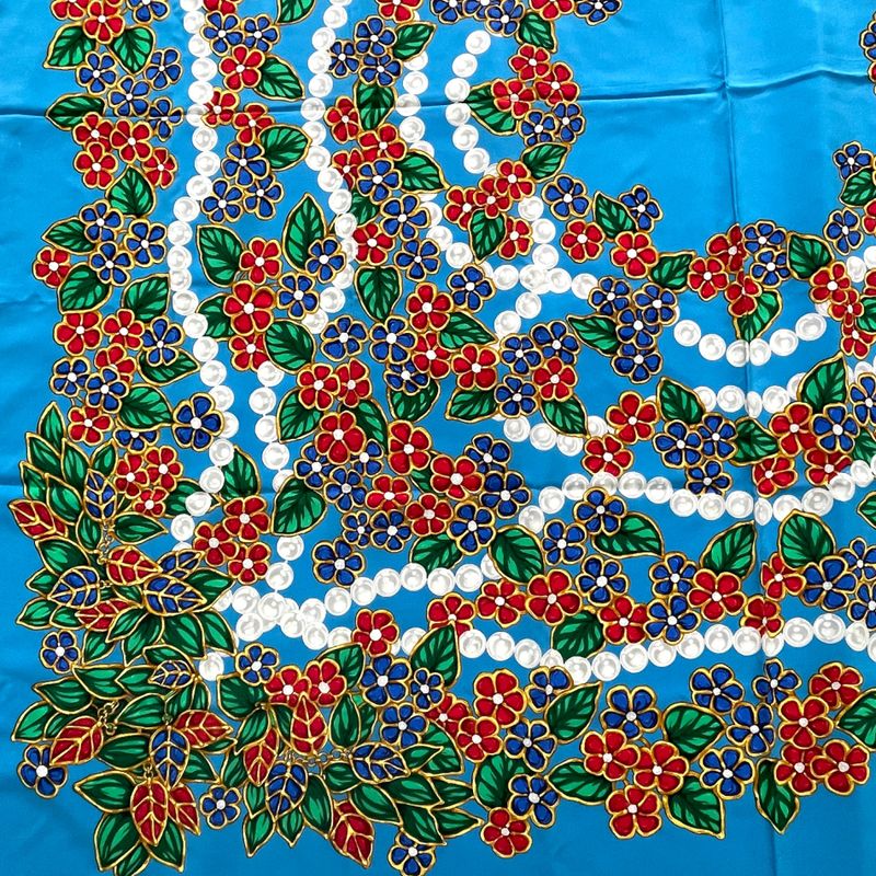 Chanel Large Scarf Silk Jewelry Pattern Multicolor