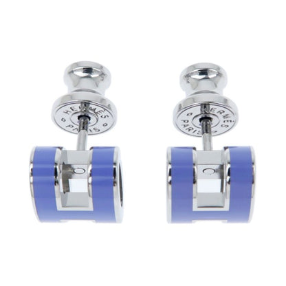 Hermes Earrings Pop Ash Mini H Pair Lila Purple Silver Color Jewelry
