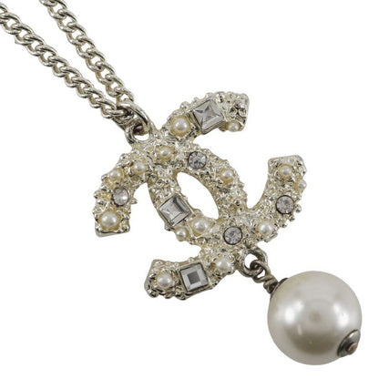 Chanel Coco Mark Rhinestone Pearl And Metal Ladies 17.3g Necklace