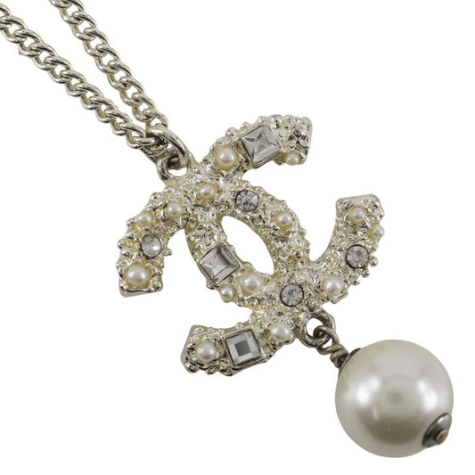 Chanel Coco Mark Rhinestone Pearl And Metal Ladies 17.3g Necklace