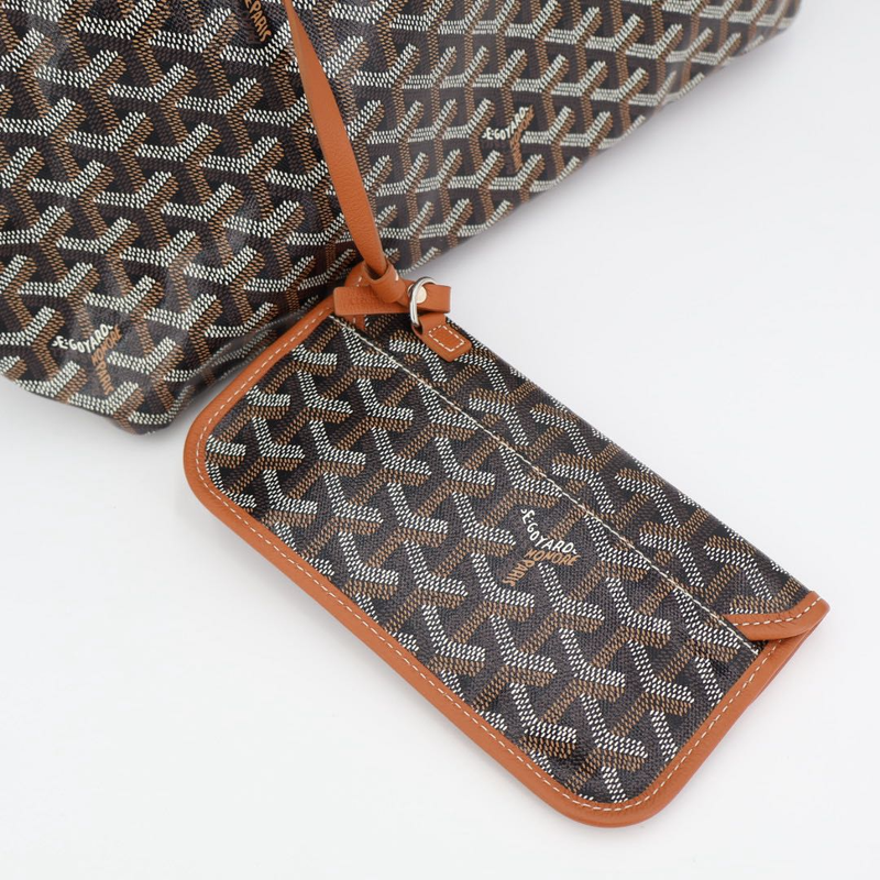 Goyard Saint Louis PM Tote Bag PVC Coated Canvas Brown Ladies