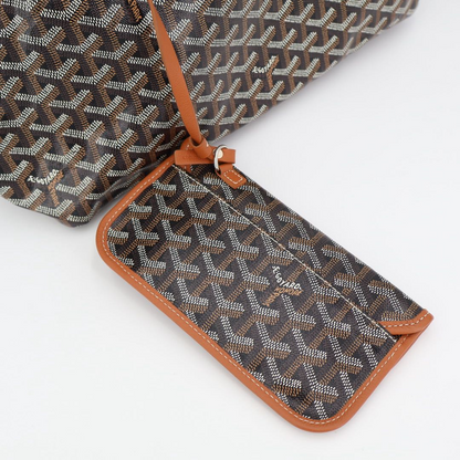 Goyard Saint Louis PM Tote Bag PVC Coated Canvas Brown Ladies