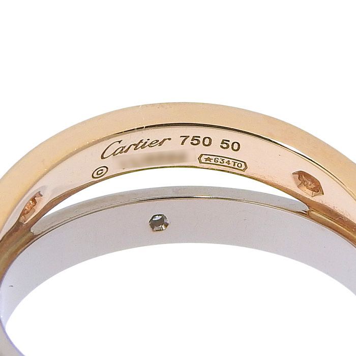 Cartier Be Love 6P Diamond Ring 18K Pink Gold 18K White Gold 750 Pink Gold