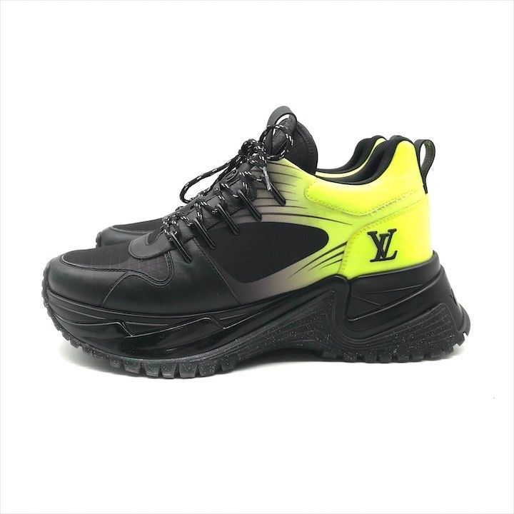 Louis Vuitton Run Away Pulse Line Sneakers Shoes Black Yellow