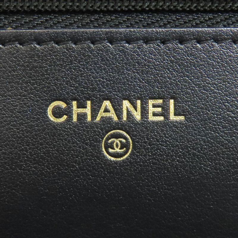 Chanel Chain Wallet Coco Mark Gold Hardware Long Wallet With Coin Purse Tweed