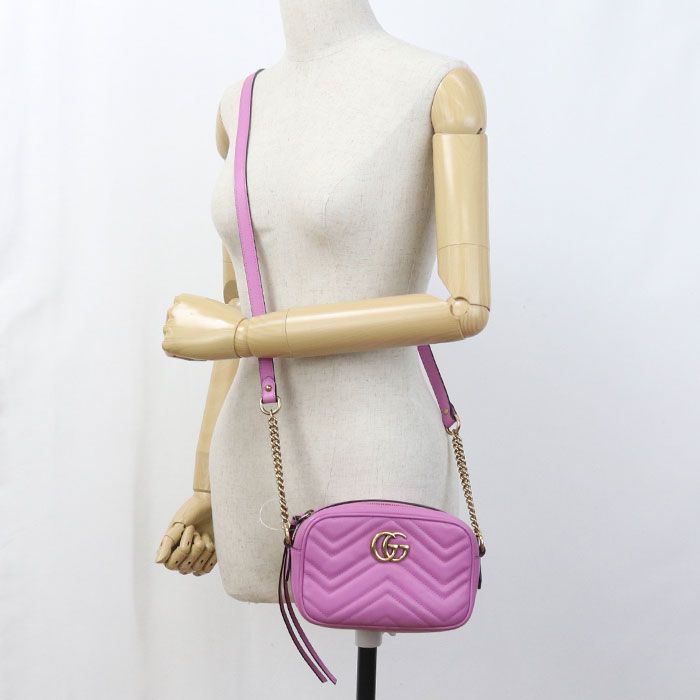 Gucci Mini Camera Bag GG Marmont 448065 Crossbody Shoulder Bag Leather Women