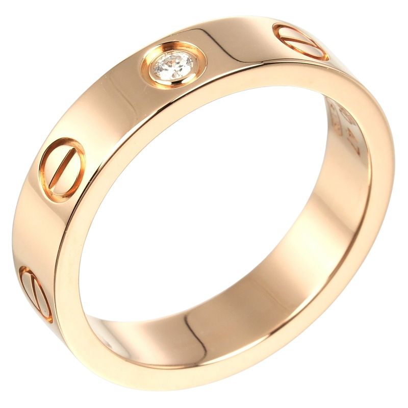 Cartier Love Small Model 18K Pink Gold And Diamonds Size 7 Ladies 4.16g Ring