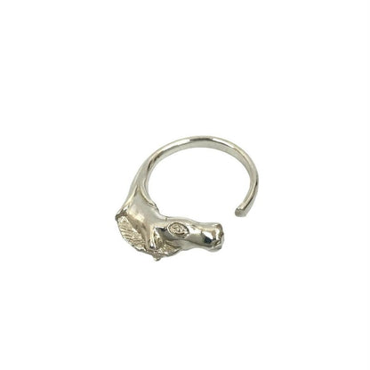 Hermes Vintage Cheval Horse Ring Silver 925 No 13 Accessory