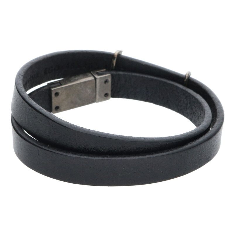 Saint Laurent Paris 485465 Cassandra Logo Double Leather Bracelet Men's L 17