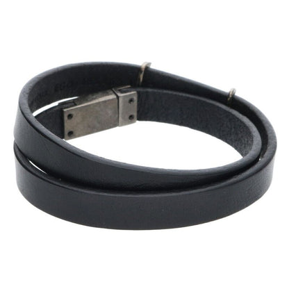 Saint Laurent Paris 485465 Cassandra Logo Double Leather Bracelet Men's L 17