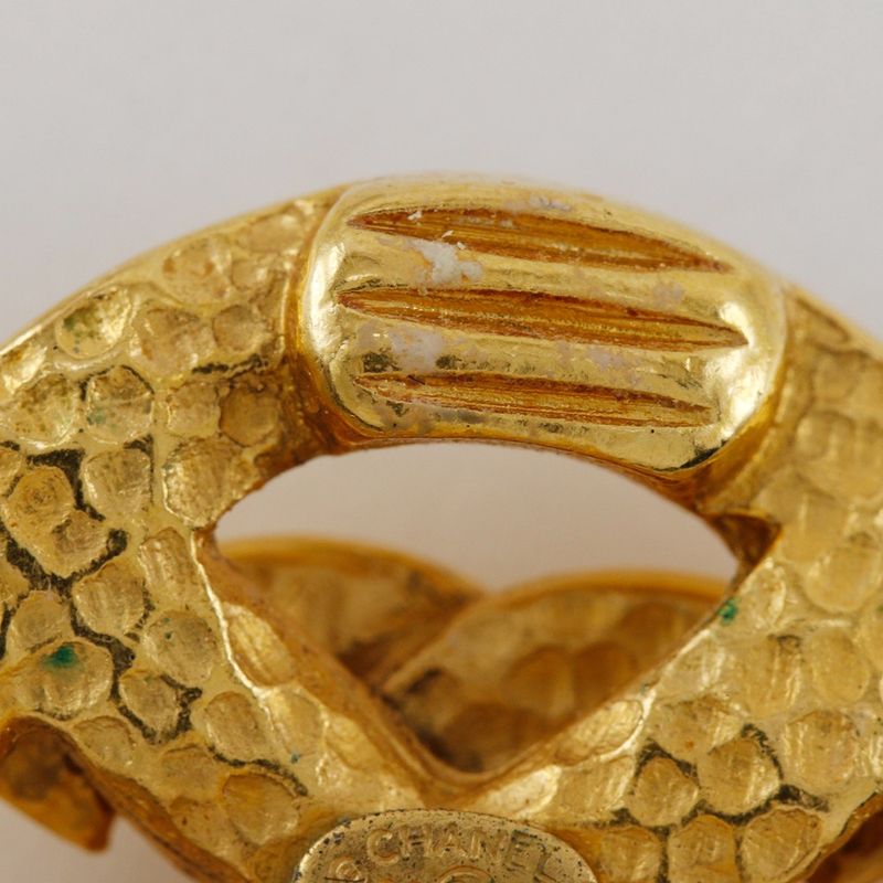 Chanel Coco Mark Vintage Gold Plated 96P Ladies 11.7g Earring