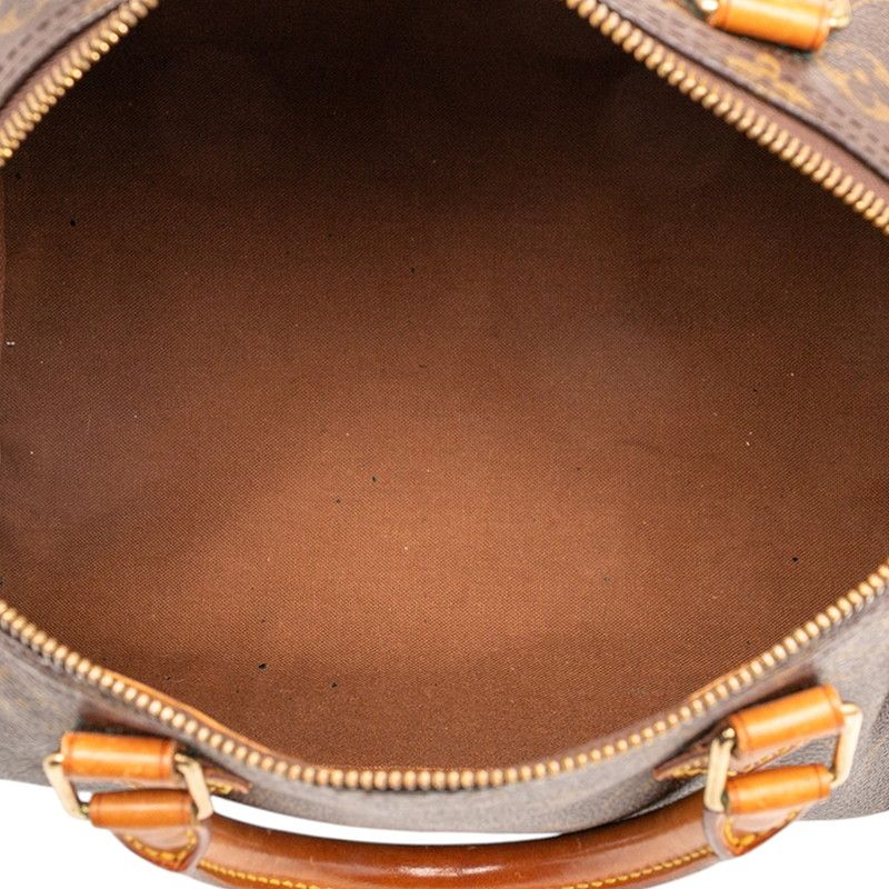 Louis Vuitton Monogram Speedy 30 M41526 Brown PVC Leather Women Louis Vuitton
