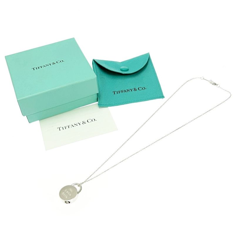 Tiffany & Co Silver 1837 Round Lock Necklace 10.4g 925 Engraved 465502 Necklace