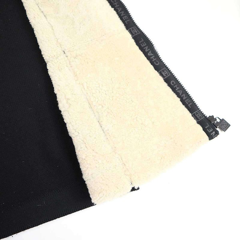 Chanel 2008aw Sport Line Sher Ring Mouton Hooded Vest P33735w04172 Black 38