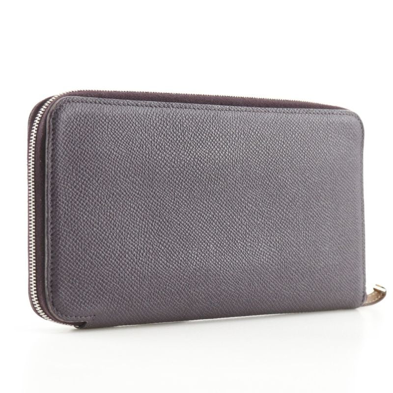Hermes Azap Long Silk-in Vaux-epson Cassis Purple D Women Long Wallet