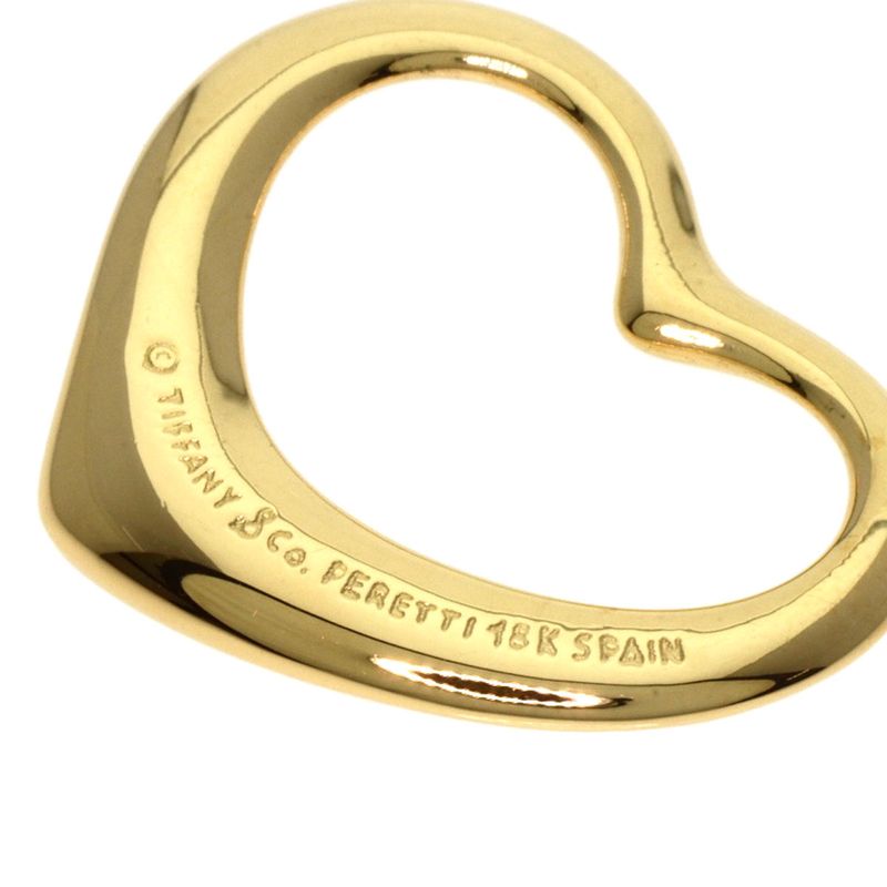 Tiffany & Co Open Heart Pendant Top 18K Yellow Gold Ladies