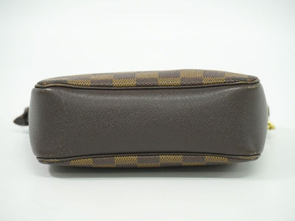 Authentic Louis Vuitton LV Trousse Makeup Damier Ebène Accessory Pouch Handbag