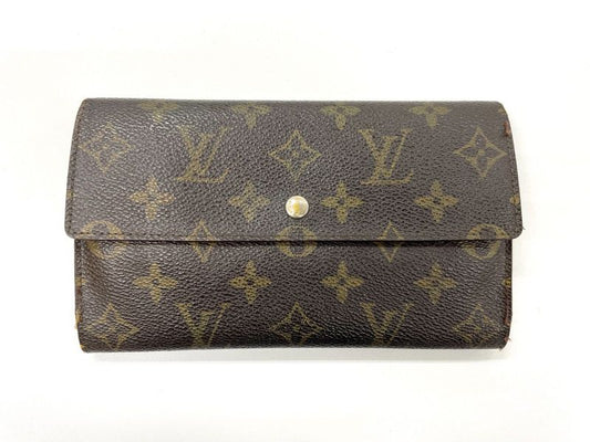 Louis Vuitton Monogram Porte Trésor International Long Wallet M61215 Brown Made