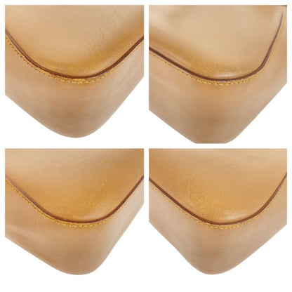 Gucci Sherry Beige Brown Silver Hardware Leather 73983 Tote Bag Shoulder Bag