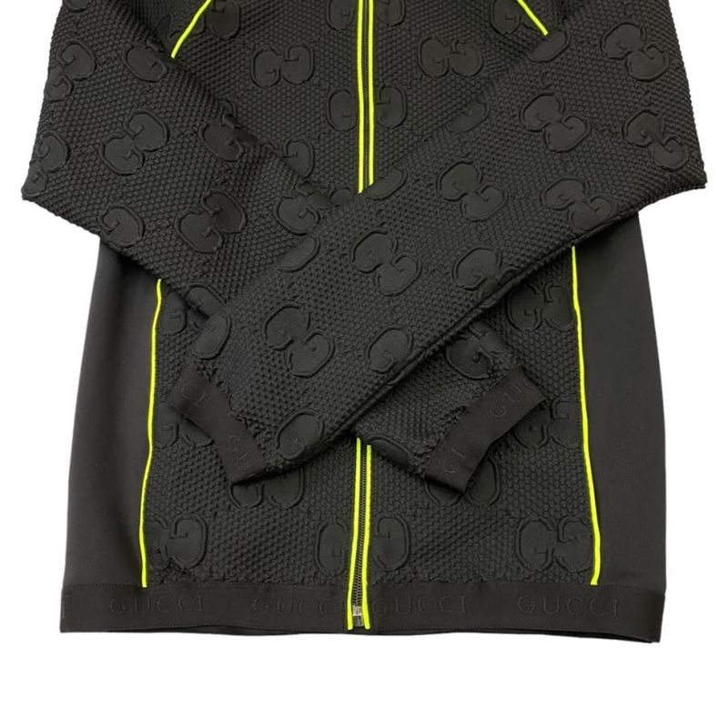 Gucci GG Stretch Jersey S Size Pants M Size 724491 Neon Blen Black Green Top