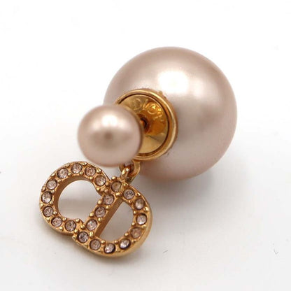 Christian DIOR Earrings Tribal Earrings CD Logo Faux Pearl Rhinestone Star