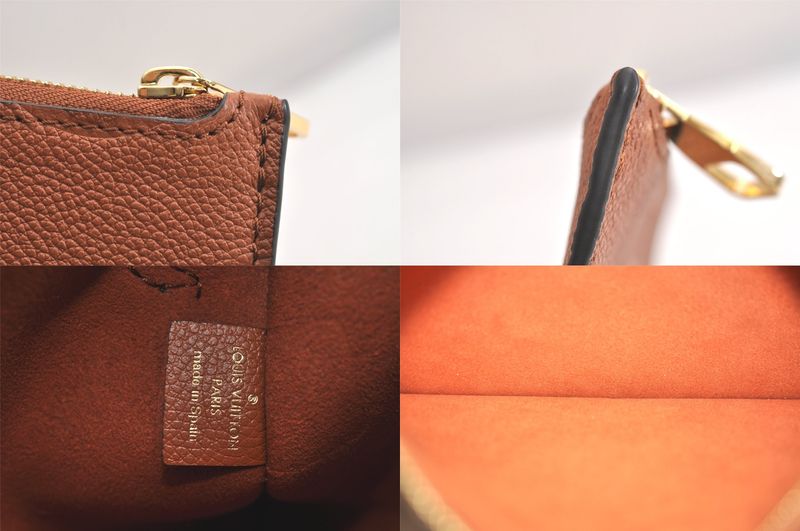 Louis Vuitton Monogram Empreinte Neverfull Pouch Wallet Brown LV 3396n
