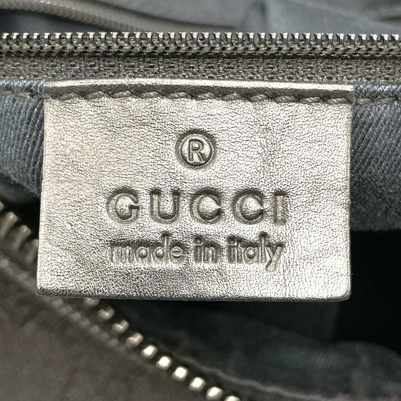 Gucci 101292 Shoulder Bag Handbag Black GG Canvas Leather Fashion Women