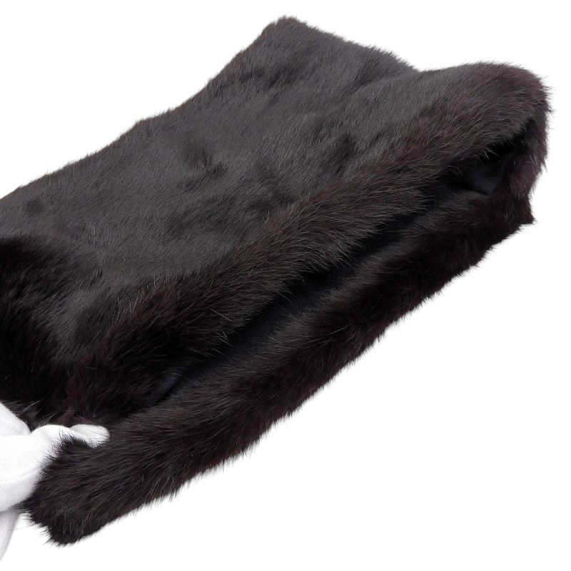 Celine 2 4b13/4798 100% Lapin Fur Neck Warmer Snood Dark Brown TU Made In