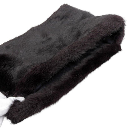 Celine 2 4b13/4798 100% Lapin Fur Neck Warmer Snood Dark Brown TU Made In