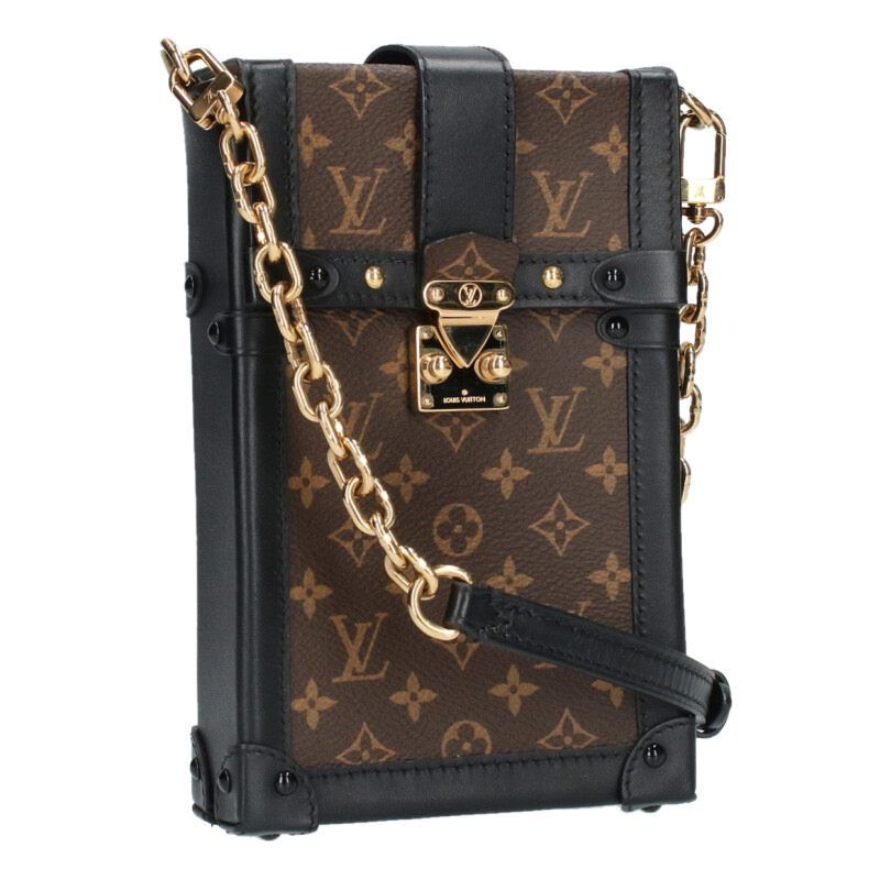 Louis Vuitton M63913 Pochette Trunk Vertical Monogram Chain Shoulder Bag Women