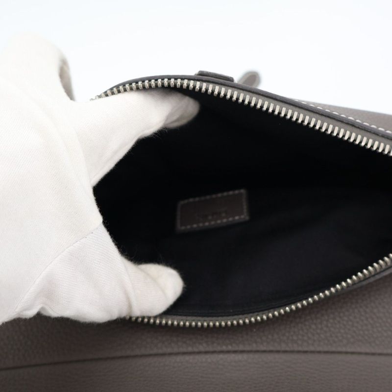 Christian DIOR Saddle Body Bag Leather Dark Navy