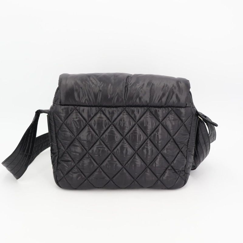 Chanel Coco Cocoon Matelasse Small Messenger Shoulder Bag Crossbody Nylon Black