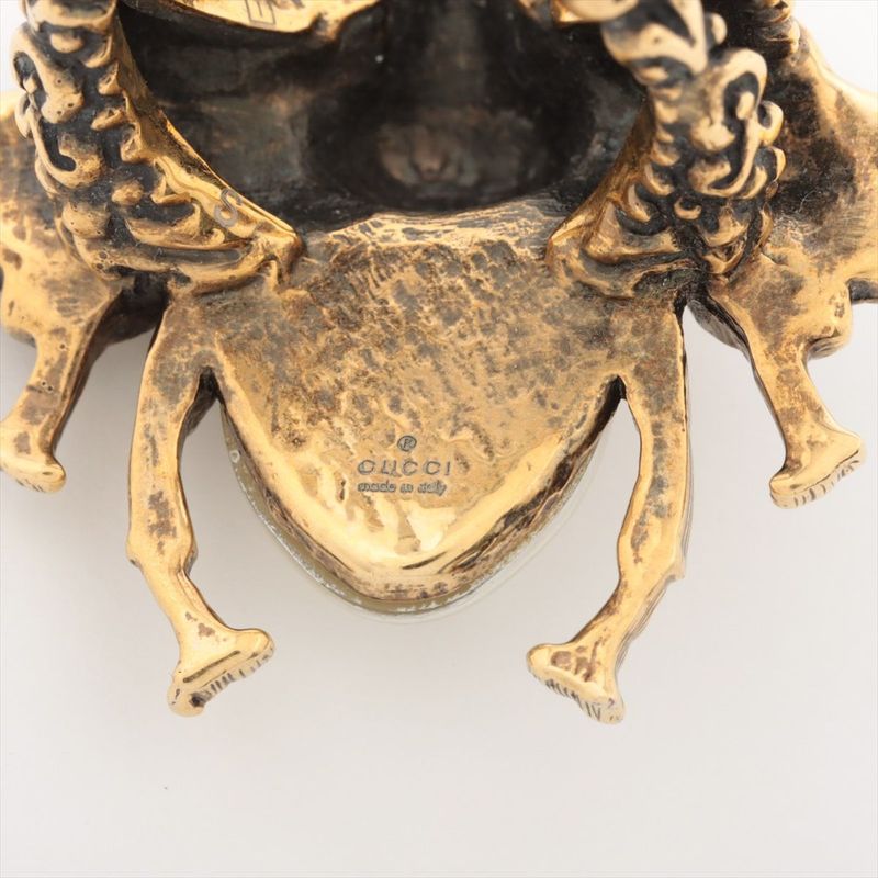 Gucci Bee Ring S (actual Size 12.5) GP X Rhinestone X Faux Pearl Gold Made In
