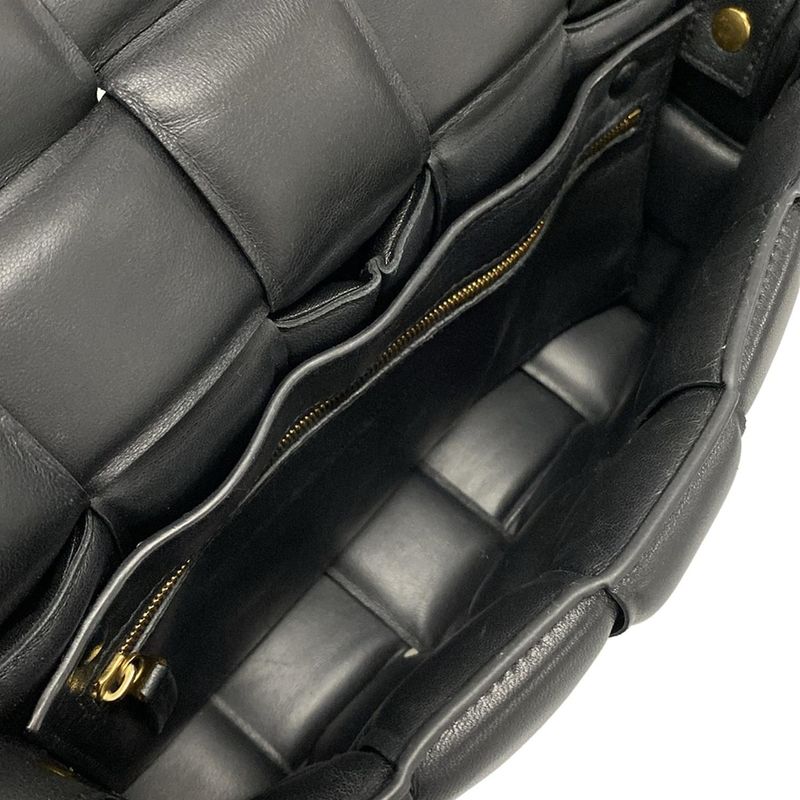 Bottega Veneta Shoulder Bag Padded Cassette Black Lambskin