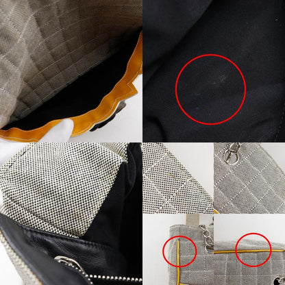 Chanel Camellia NO5 Chocolate Bar Chain Tote Canvas Gray/yellow Ladies Tote Bag