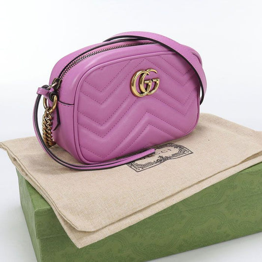 Gucci Mini Camera Bag GG Marmont 448065 Crossbody Shoulder Bag Leather Women
